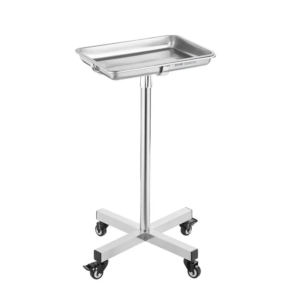 

Stainless Steel Mobile Mayo Stand with Removable Tray 25.2 to 39.8 inches