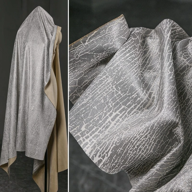 

Серебристо-белая кожаная ткань с покрытием из искусственной кожи для креативной сумки «сделай сам», дизайнерская одежда, ткань для шитья своими руками на дворе