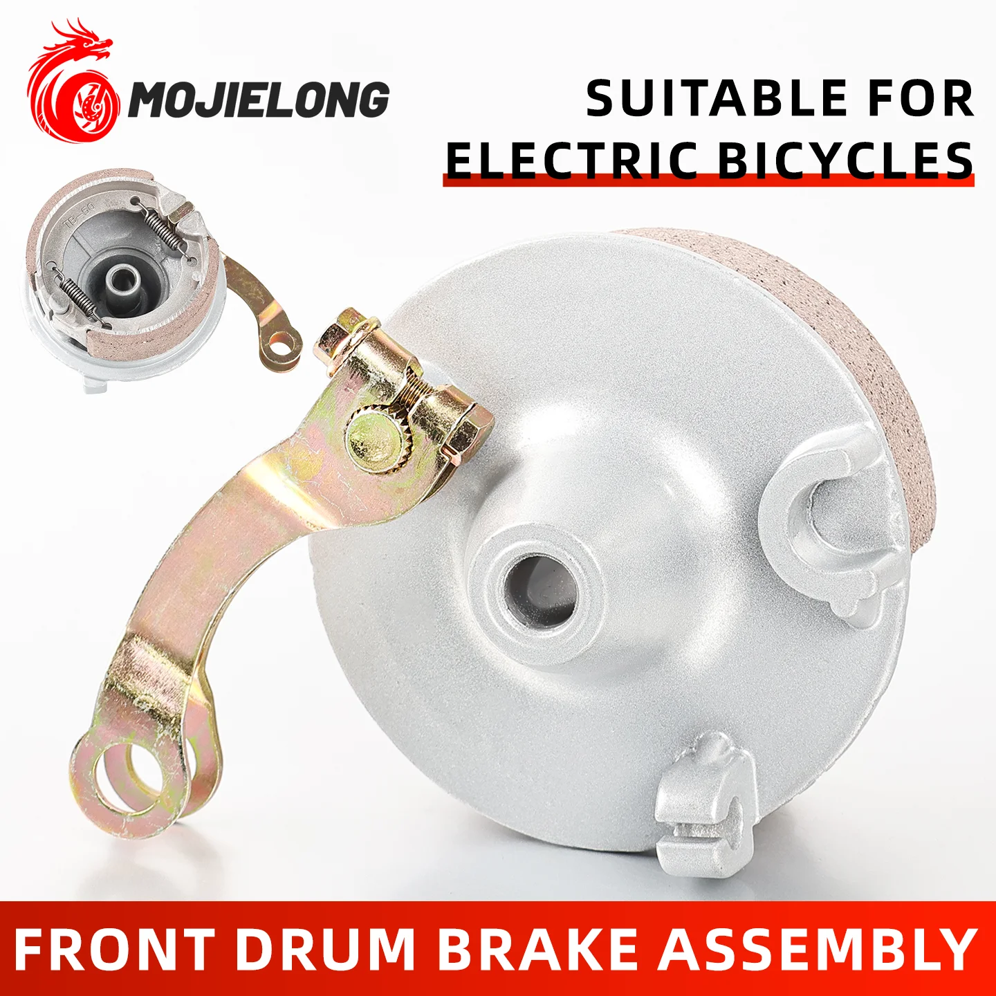 

Durable Drum Brake Assembly for E-Vehicles - Heavy-Duty Brake Kit Compatible with Most Electric Bike/Scooter Models