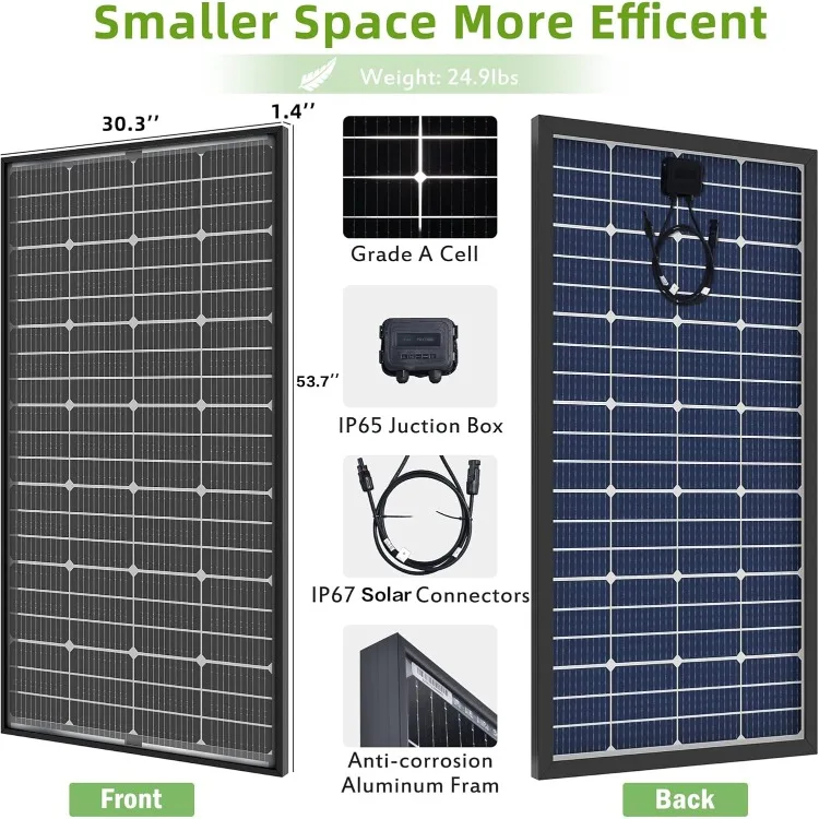 Bifacial 400 Watt Solar Panel 12V 10BB Monocrystalline Solar Panels High Efficiency Solar Module