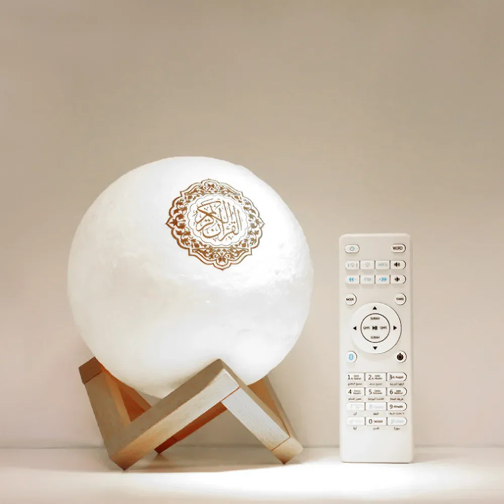 

Quran Moon Lamp Wireless Bluetooth Speaker Touch Remote Control Colorful LED Night Light Moonlight Muslim FM TF Music Player