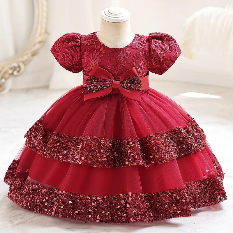 First-year-old dress princess darling dress pompous gauze cake dress birthday party catwalk piano dress