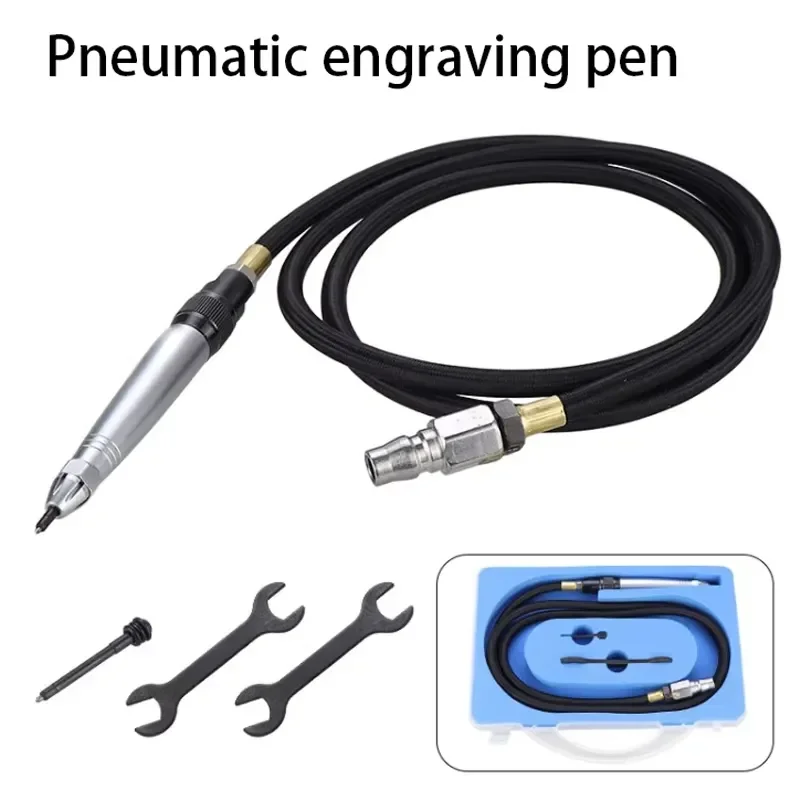 High Speed Pneumatic Pencil Die Grinder Kit with Scribe Hammer Engraving Lettering Tool and Hose Engraving Pen
