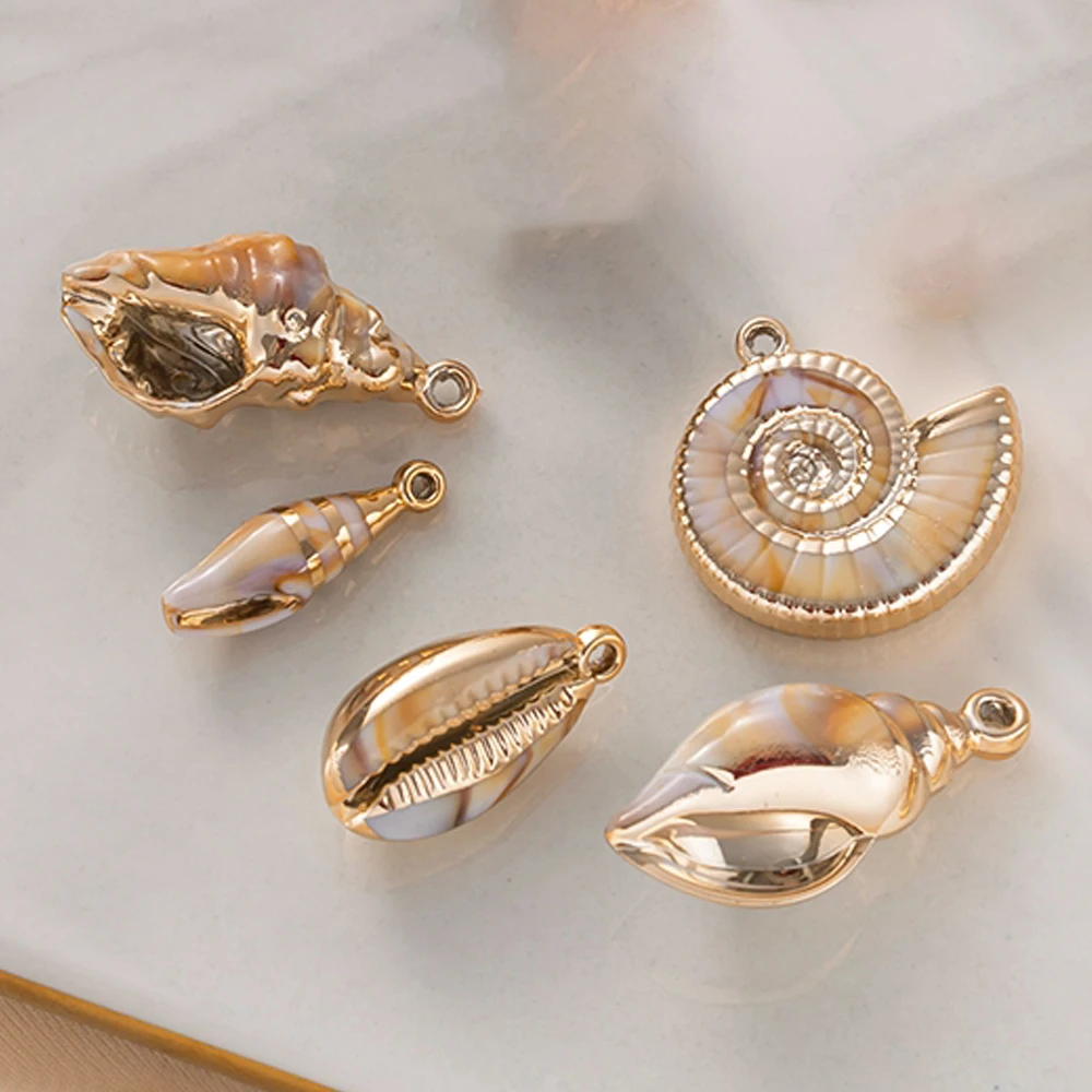 2pcs/Lot Acrylic Shell Pendant Summer Ocean Sea Charms For DIY Necklaces Bracelets Earrings Jewelry Making Supplies Accessories view 2