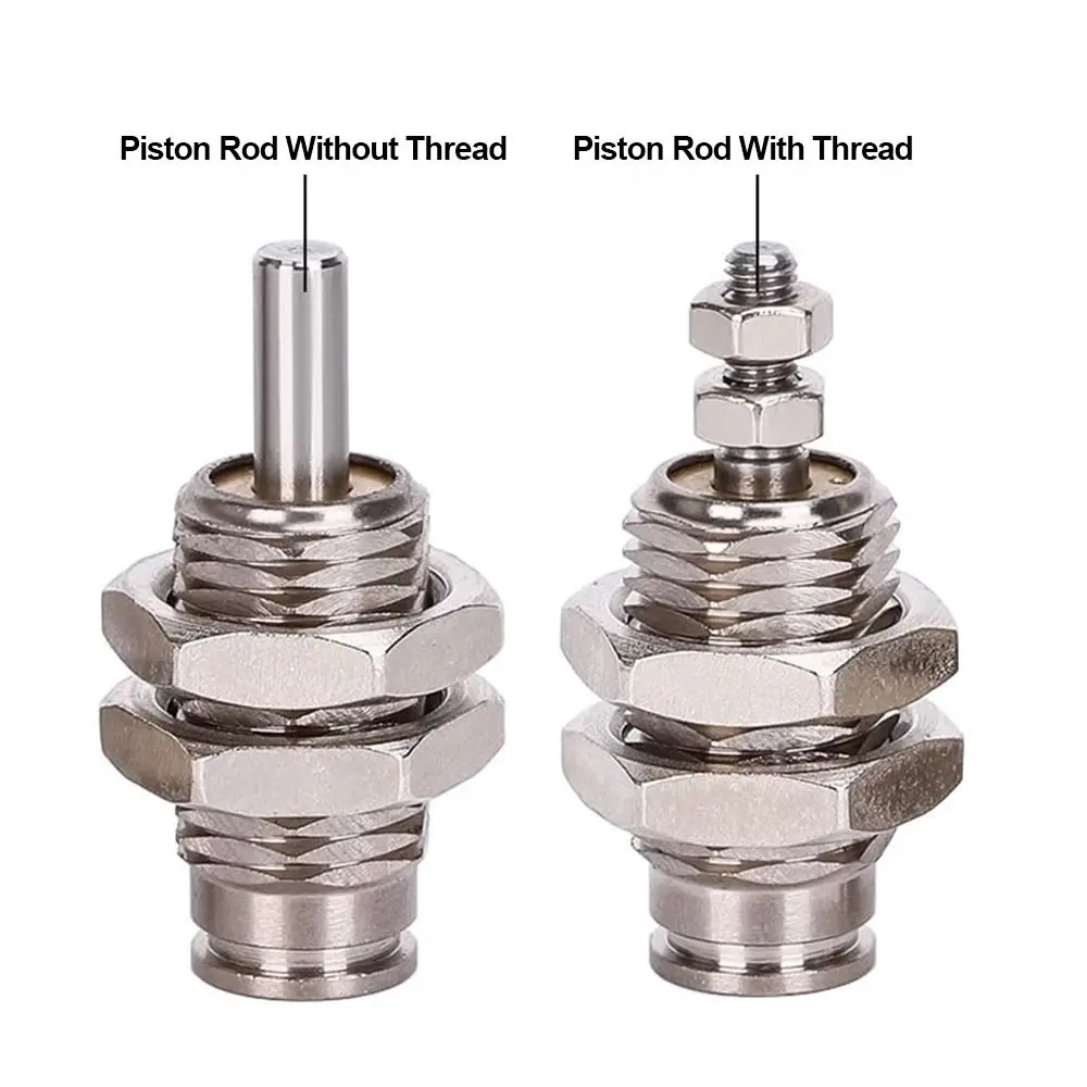 1Pcs Bore 6/10/15mm CJPB Pneumatic Cylinder Stroke 5-20mm SMC Type Thread Pneumatic Cylinder Silver Tone Single Acting