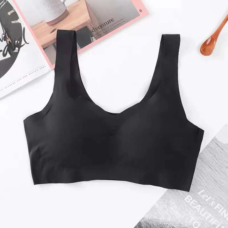 Push Up Seamless Bra With Detachable Pad Breathable Soft Sports Bra Solid Color Anti-sagging Bra Without Frame Women Underwear