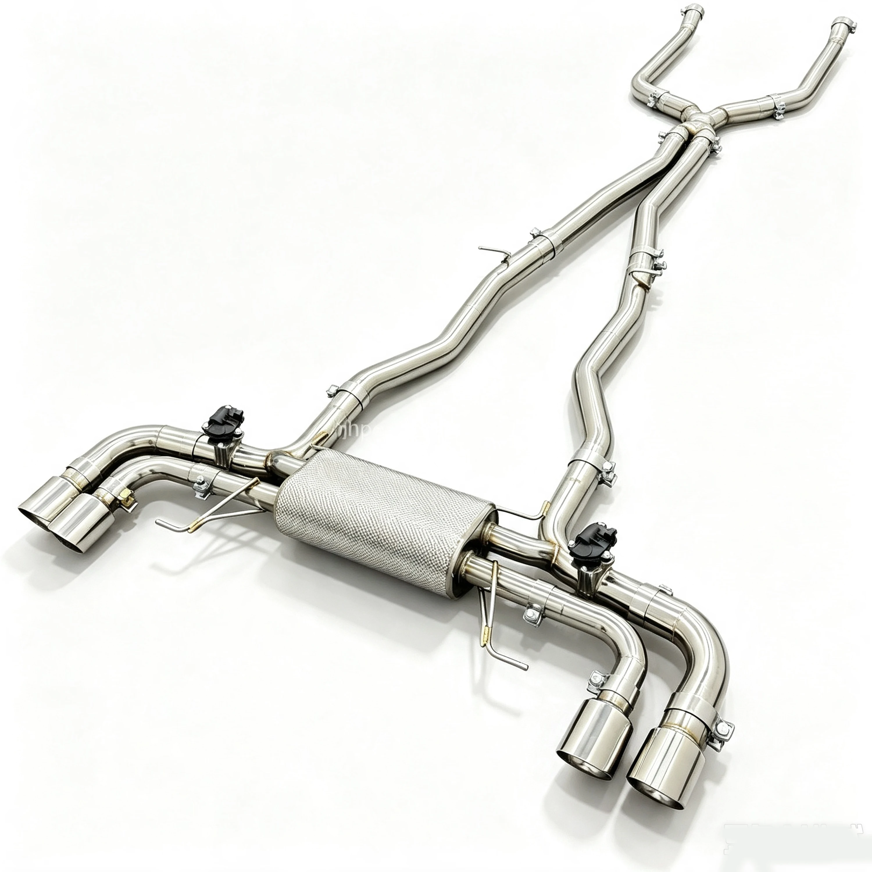 Hochwertiges Klappenauspuffsystem für BMW G16 M850i xDrive N63 4.4L V8 aus 304 Edelstahl, Direktmontage, polierte Vierfach-Endrohre – Detail 7