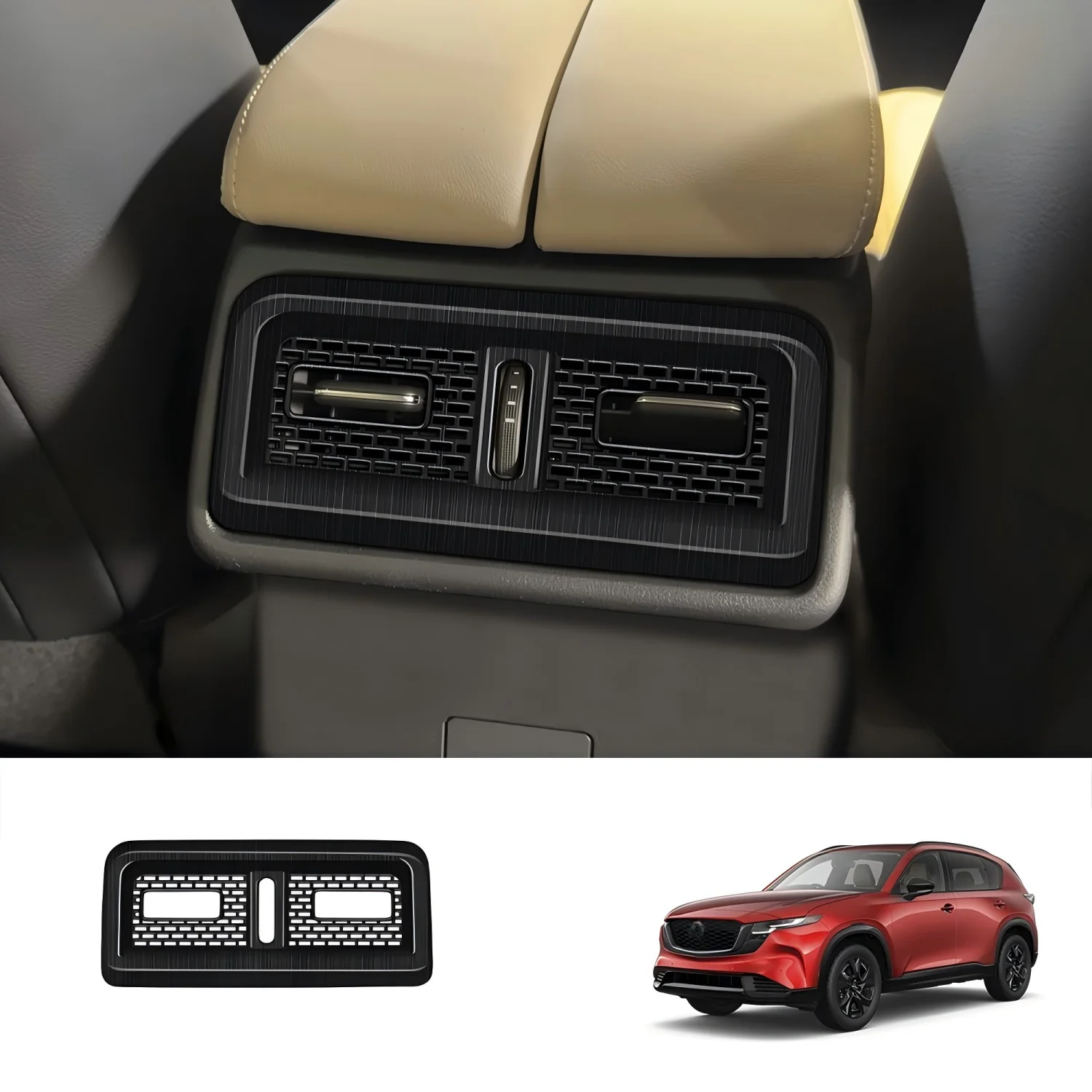 

For Mazda CX-5 2026 Gen 3 Rear Air Vent Kick Protector Cover Anti-Kick Pad Sticker Guard Carbon Fiber / Wood Grain / Matte Black