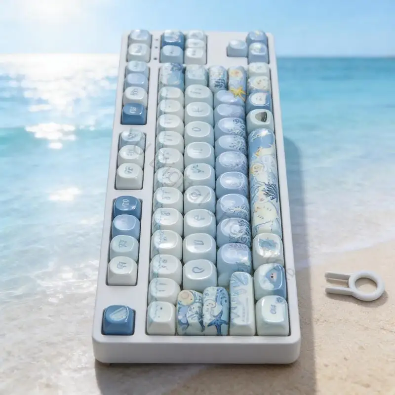 96BA Spiegelglatte Oberflächen, Keramik-Finish, Tastatur-Tastenkappen, niedliche Cartoon-Tastenkappe mit abgerundeten Kanten – Detail 9