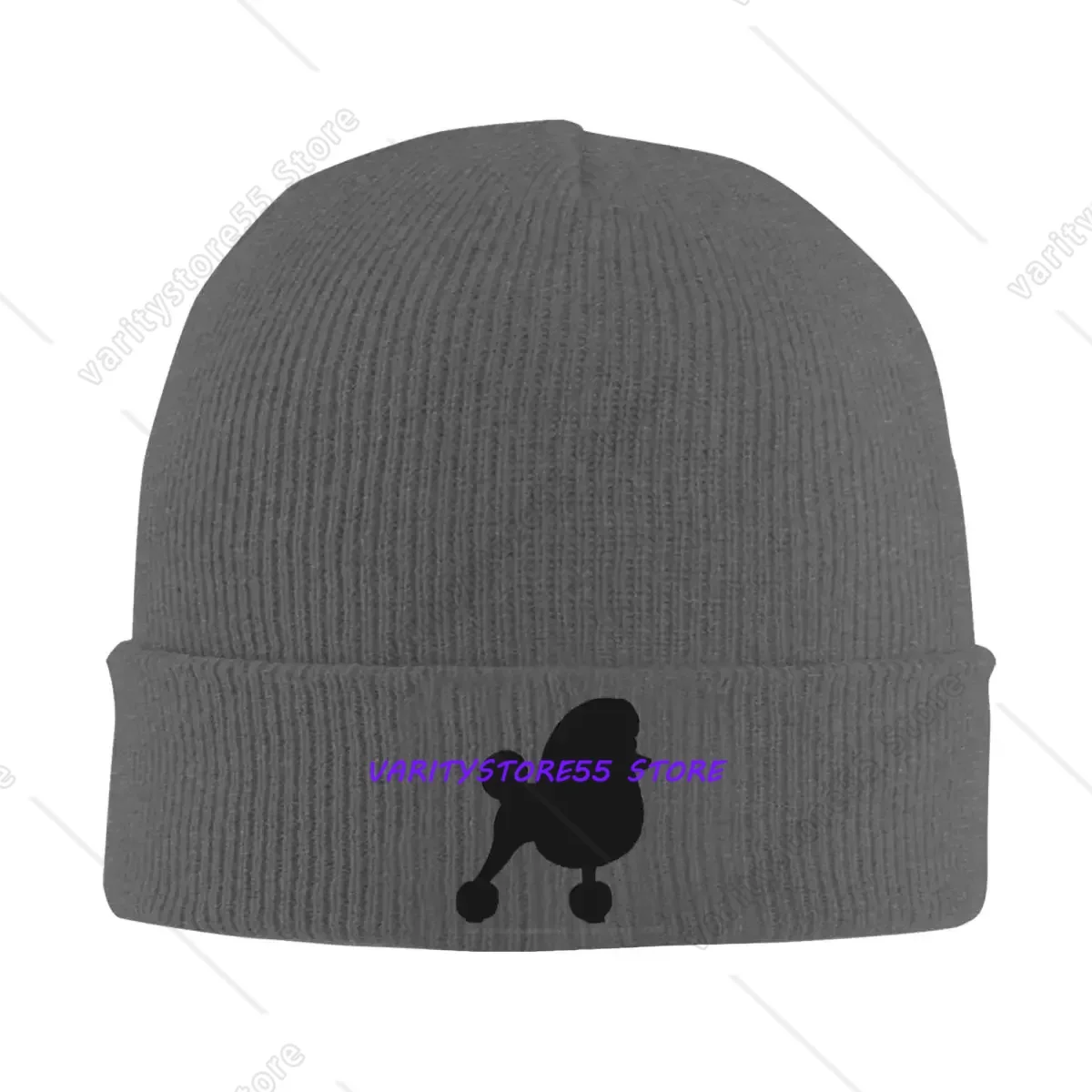 Toy Poodle Upside Down Silhouette Warm Knitted Cap Fashion Bonnet Hat Autumn Winter Outdoor Beanies Hats for Men Women Adult