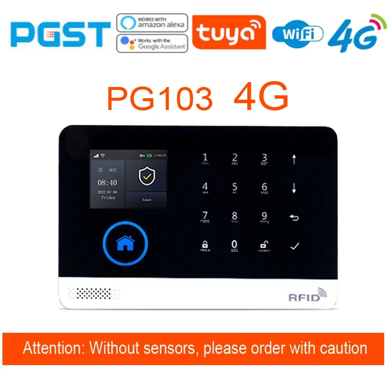 PG-107 홈 보안 경보 시스템은 4.3인치 4G WiFi 장치를 갖추고 있으며 애플리케이션 제어와 호환되며 지능형으로 작동합니다.
