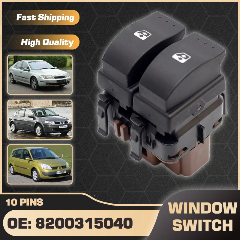 

Car Master Power Window Switch Button For Renault Laguna MK2 2001-2005 Renault Megane Scenic MK2 2002-2008 8200315040 8200315050