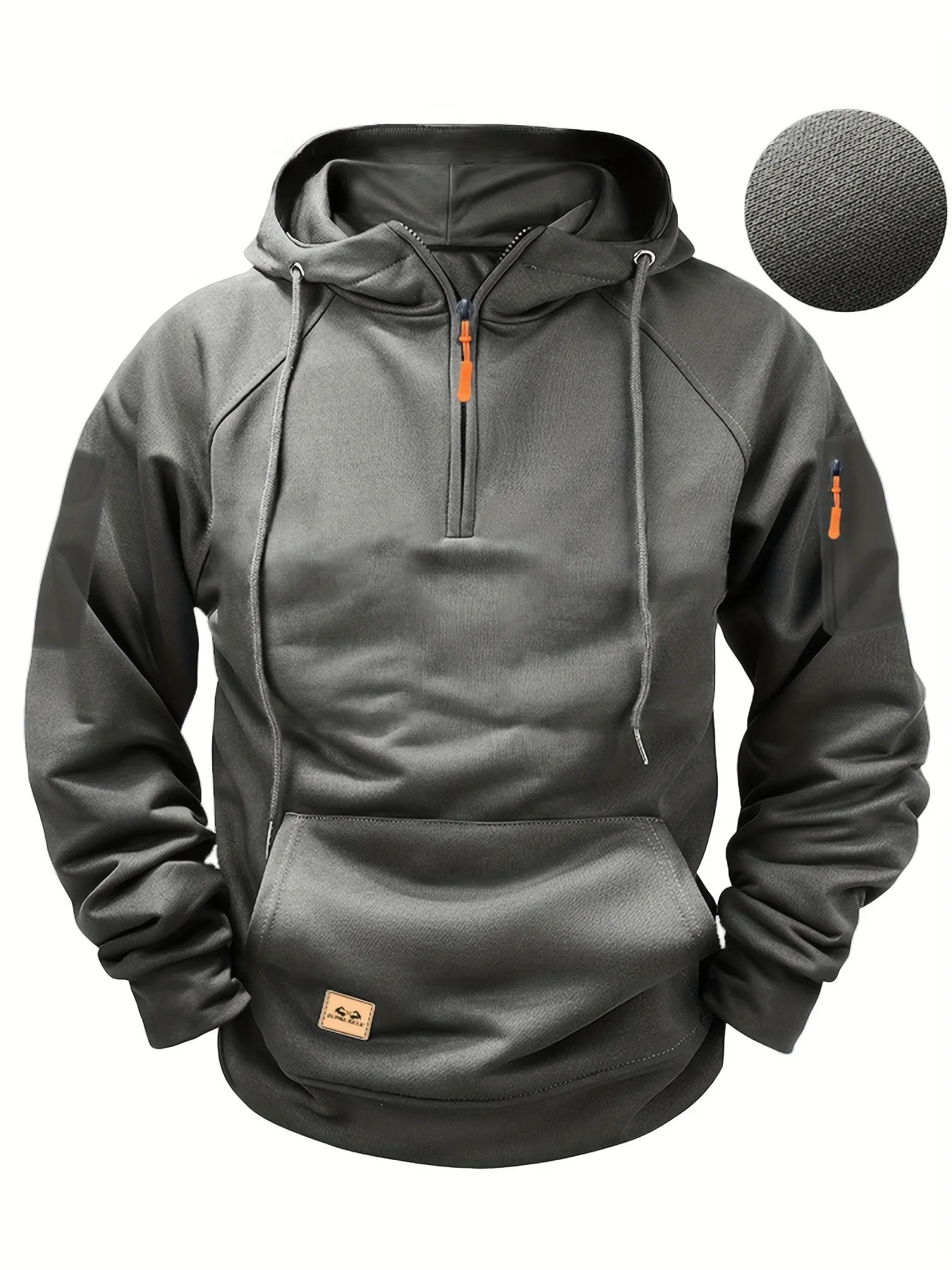 Herbst und Winter Herren Casual Sport Multi Reißverschluss Armtasche Hoodie Pullover Kapuzenpullover Sport Casual Sweatshirt