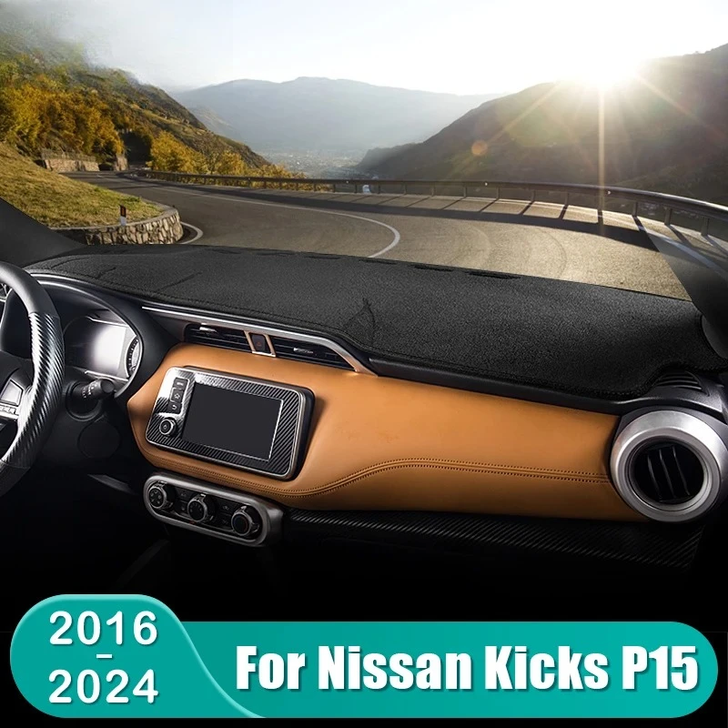Car Dashboard Cover Pad For Nissan Kicks 2016-2024 Sunshade Protector Anti-UV Dash Mats Non-slip Pads Interior Accessories