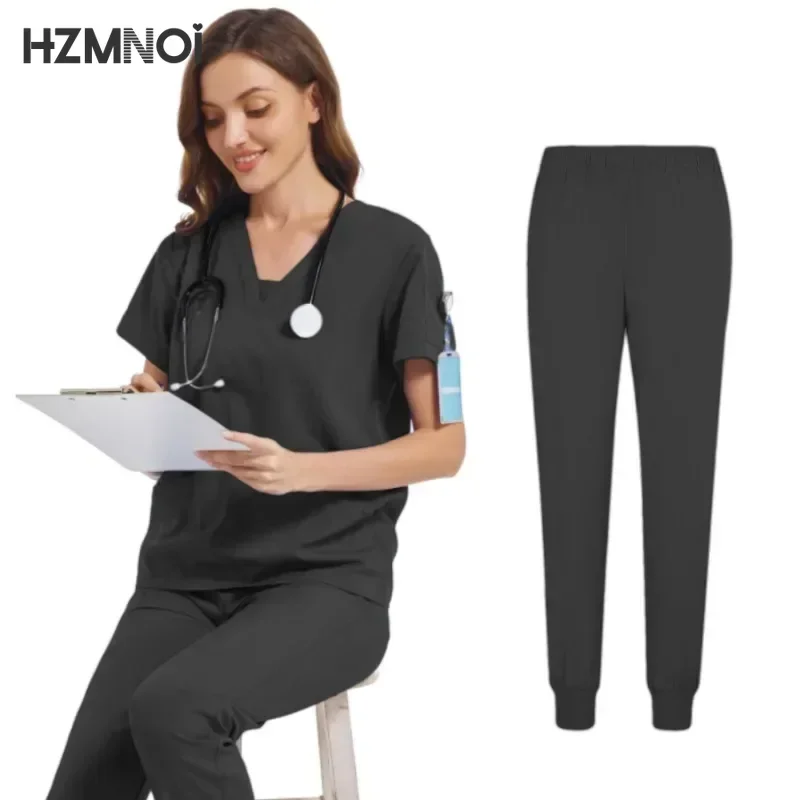 Veelkleurige Werkkleding Verpleegkundige Chirurgie Werkkleding Medische Scrubs Set Pocket Top Joggingbroek Verpleegkundige Uniformen Dierenwinkel Dokter Pakken