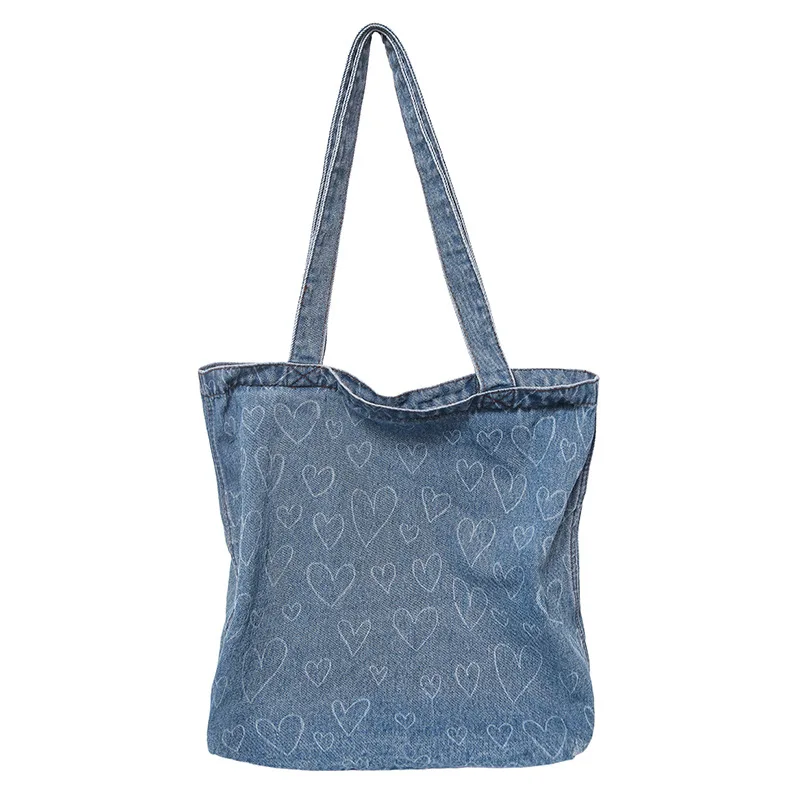 

Star Denim Shoulder Bag for Women2025New commuter tote bag for work, simple handbag for college students attending classes