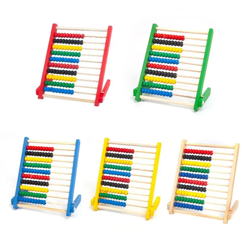 New Wooden Wooden Abacus Educational Red Blue Yellow Calculation Bead Hobbies Intelligence Development Learning Toy Kid Toys