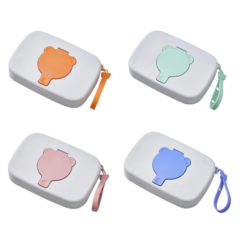J2HD Bear Pattern Wipes Box Baby Wipes Dispenser Portable Wipe Container Wipe Holder