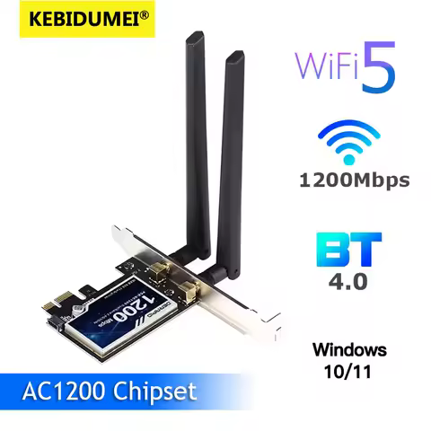 WiFi6 AX200 PCIE WiFi Card Bluetooth4.0 AC1200 WiFi 5 Dual Band 2.4G/5Ghz 802.11AX Wireless Adapter For Pc Desktop Windows 10/11