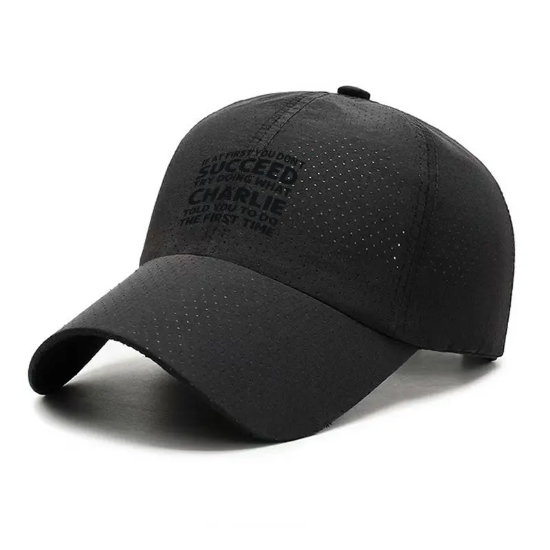 SUCCEED CHARLIE Funny Letter Print Quick Dry Adjustable Unisex Baseball Cap
