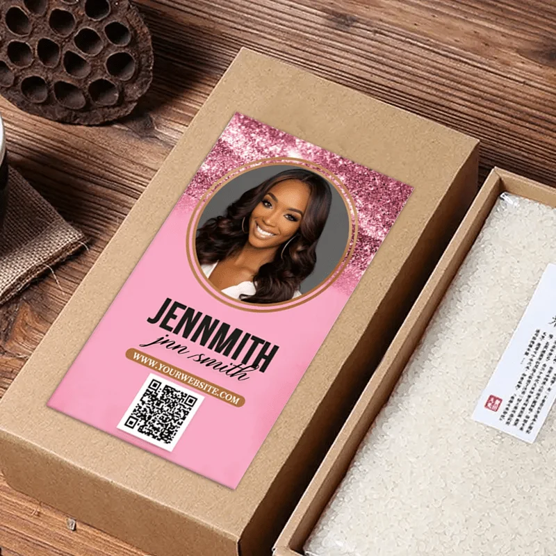 

Custom QR Code Stickers, Pink Waterproof Tear-Resistant Labels, Personalized Logo Name Contact for Salon & Gift Packaging