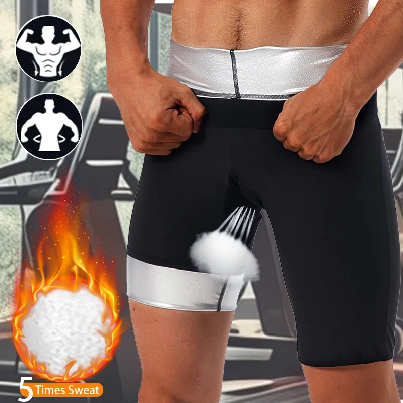 Men's Sauna Sweat Shirt Suit Slimming Vest Workout Waist Weight Loss Trainer Shaper With Underarm Breathable Mesh Sauna Pants