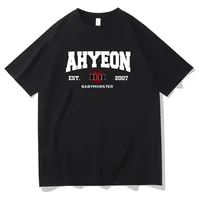 AHYEON EST  T-shirts Kpop Band BabyMonster Printing Tee-shirt Girls WomenSummer Tshirt  High Quality Streetwear