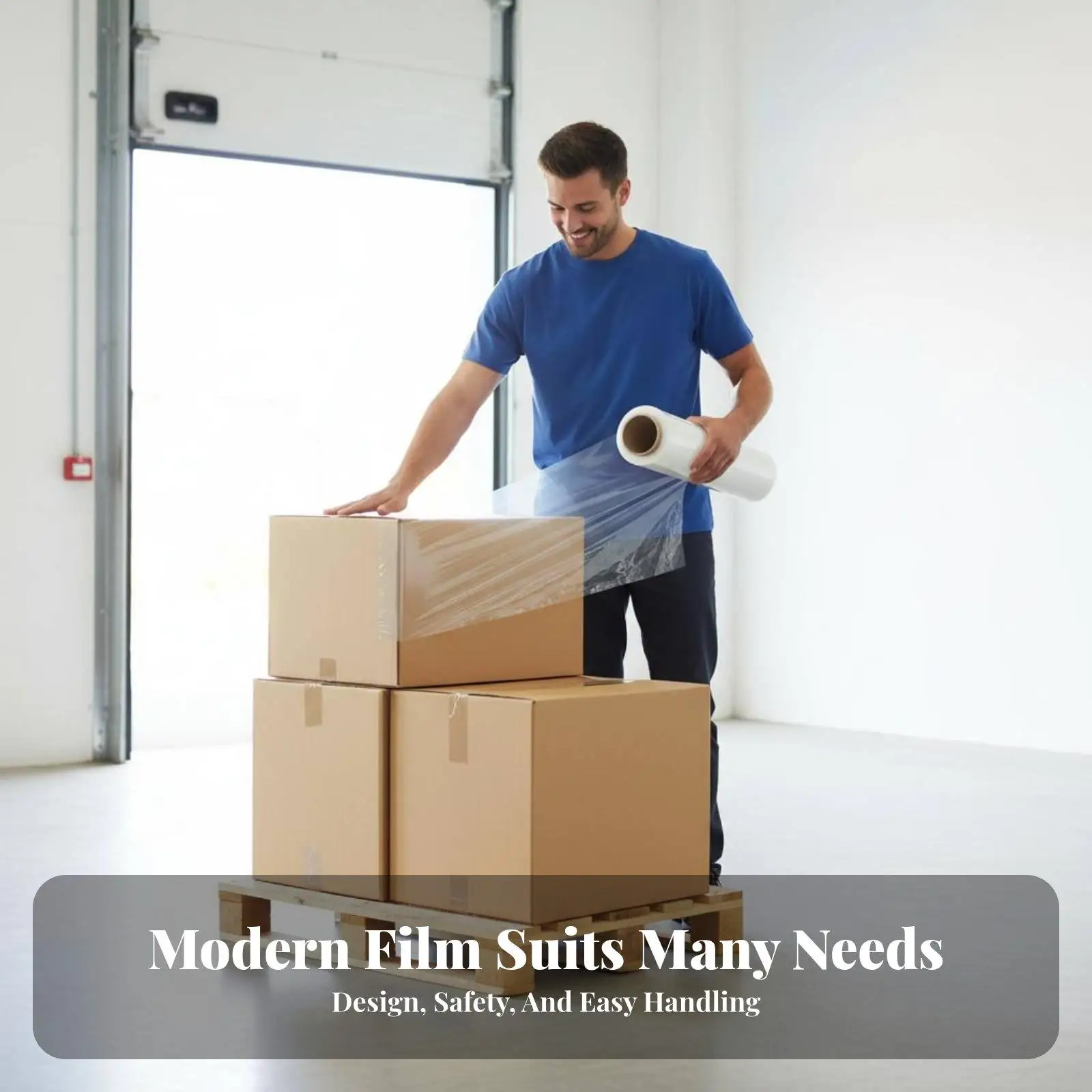 Premium Pallet Wrapping Film Self Cling PE Stretch Roll for Home Moving Warehouse Shelving Clean Dry Shield