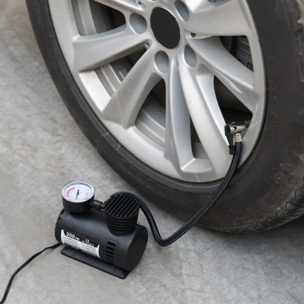 300PSI 12V Mini Air Compressor Auto Car Electric Tire Inflator Pump Mini Air Compressor Auto Electric Air Pump Car Tire Inflator 4