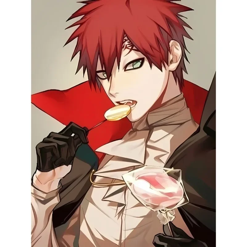 Naruto Gaara Anime 5D Full Round Drill Diamond Painting Gourd Mosaic Embroidery Art Home Wall Decor DIY Craft