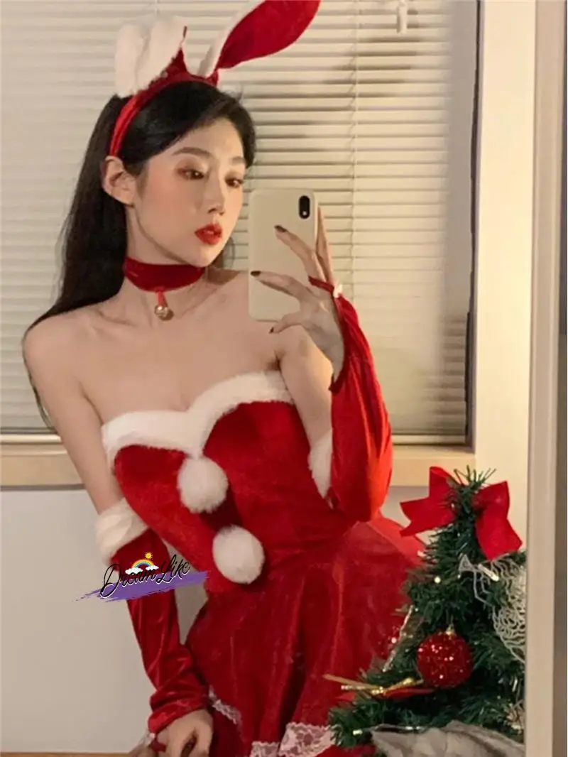

Sexy Christmas Cosplay Rabbit Girl Costume Uniform Live Broadcast Transformation Masquerade Dress Cloud Xi Yan Brand Stage Co...