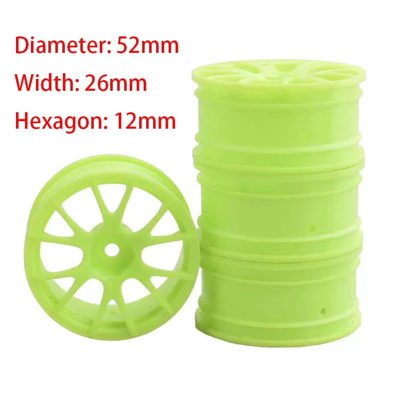 4pc 1/10 On-Road Drift Car 52*26MM Wheel Hub 1.9Inch Climb Car Wheel Rim For HSP Tamiya HPI Kyosho TT02 94122 94123 D4 CS 910