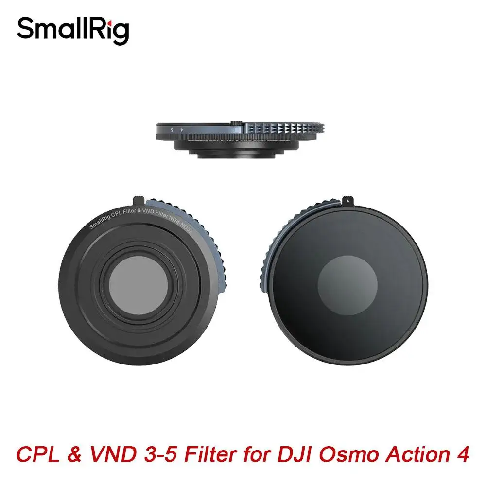 SmallRig CPL & VND 3-5 Filter Compact Travel-Friendly Enhanced Shooting Efficiency for DJI Osmo Action 4