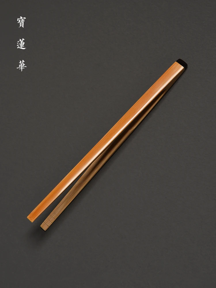 

Инкрустированный имитацией нефрита бамбуковый зажим для чая, тонкой работы, для чайной чашки, зажим для чайных листьев, аксессуары для чайной церемонии «Шесть джентльменов»