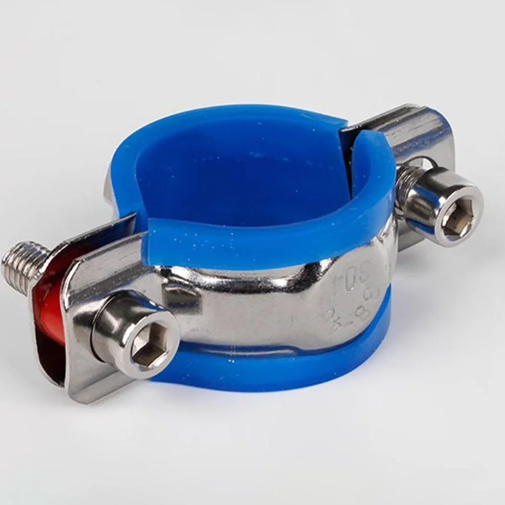 Abrazadera de tubo para silla de oficina, Kit de ahorro de tapón ajustable, soporte de tubo, Clip de seguridad de acero inoxidable, 2 uds.