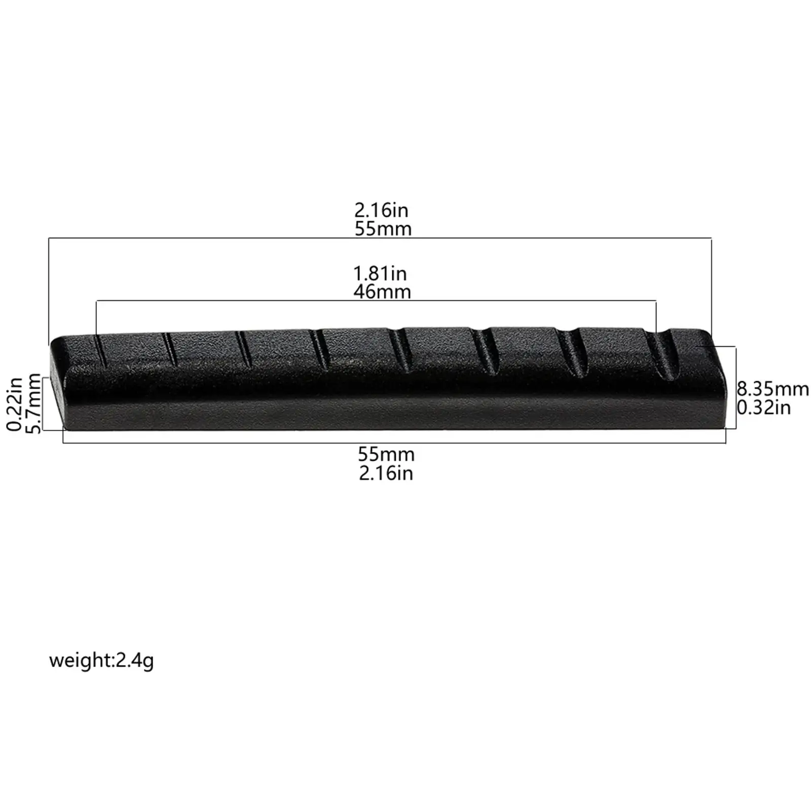 

8 String Guitar Nut Black Plastic Replacement Slanted Neck Locking Nut for Electric Guitar Parts and Luthier Projects