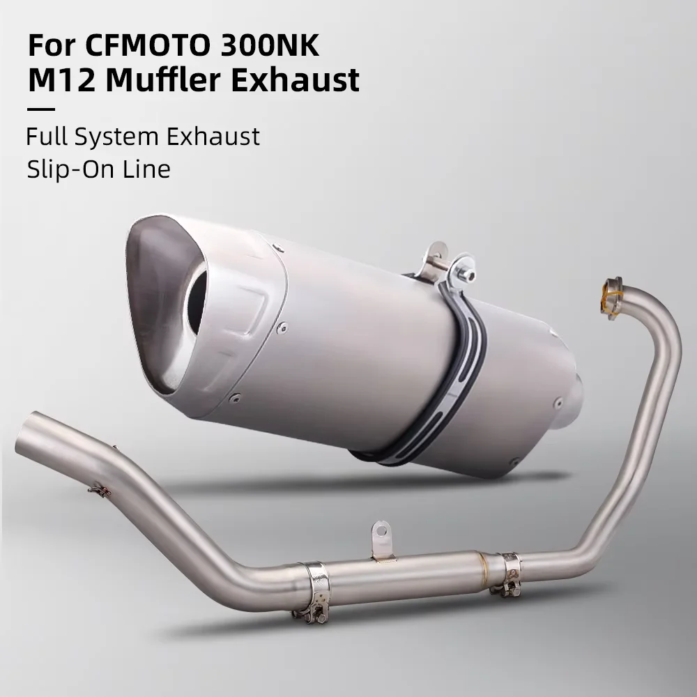 Slip on For CFMoto NK250 250SR 300NK NK300 Motorcycle Exhaust Full System Front Link Pipe with Escape Moto Muffler Tube