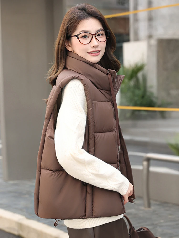 Thiened ort rembourré Jaet femmes gilet automne hiver nouveau Sle chaud coton vers le bas col montant vêtements d'extérieur oulettes Pad manteau