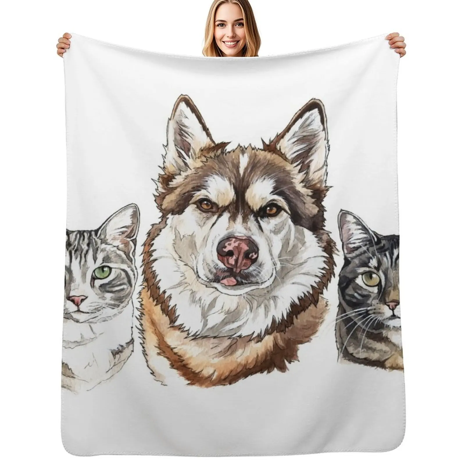 0445(8) Throw Blanket Travel Size Cozy Blanket for Plane Train