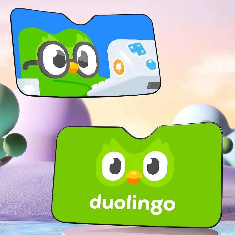 

Популярное приложение D-Duolingo с логотипом, солнцезащитные козырьки, отражатель, защита от УФ-лучей, индивидуальный автомобильный солнцезащитный козырек, универсальный солнцезащитный козырек