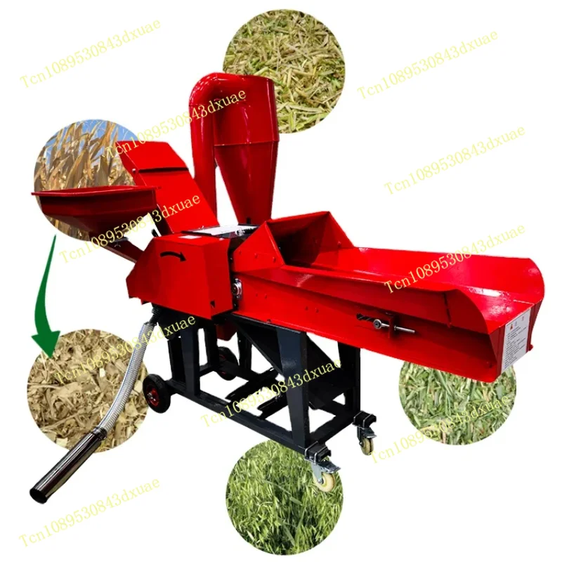 Chuff Straw Crusher Poultry Grass Shredder Silage Chopper Hay Fodder Forage Chaff Cutter Machine