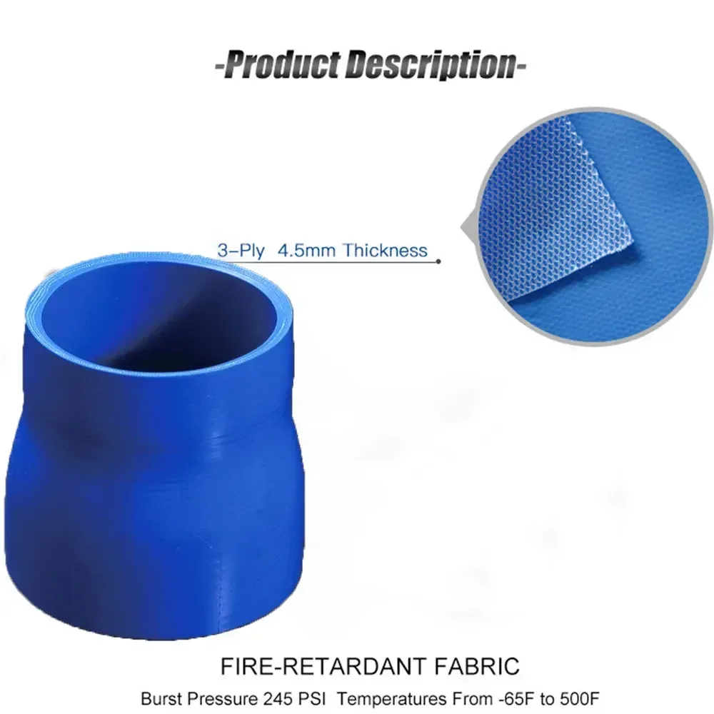 Universal Car Intercooler Intake Pipe 0 Degree Straight Silicone Reducer Hose Coupler 76mm Length Multi Sizes
