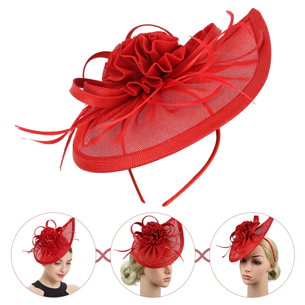 

Wedding Bridal Fascinator Headband Retro Tops Hat Elegant Decorative Small Veil Hat for Women Party Tea Party Evening Banquet