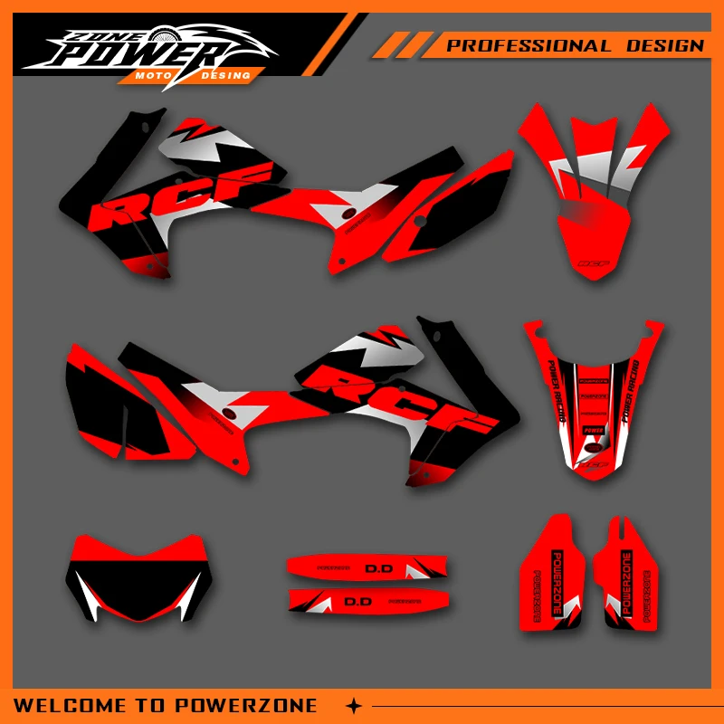 

POWERZONE Мотокросс команда графический фон наклейки наборы наклеек для HONDA CRF250L 2012-2020 250L индивидуальный номер 03