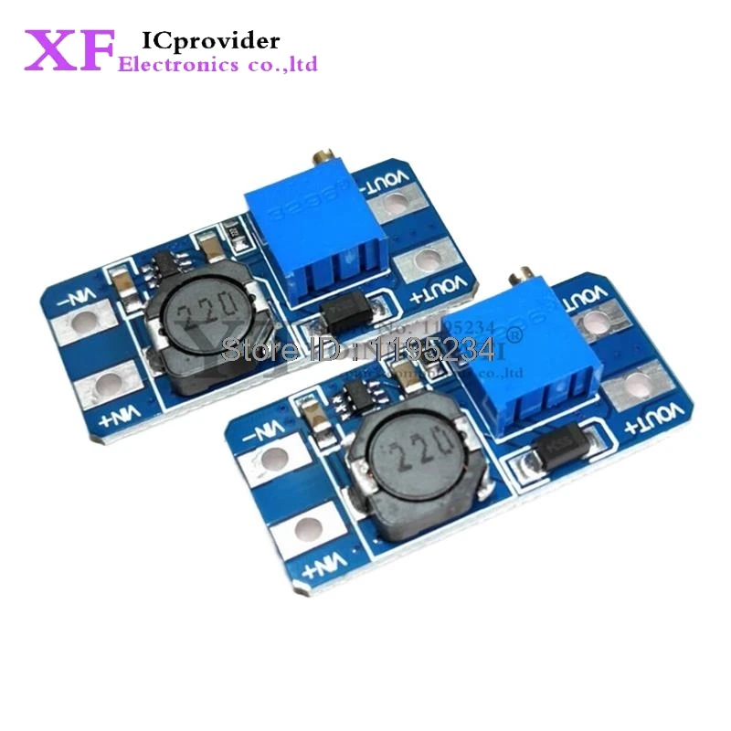 2pcs MT3608 DC-DC Adjustable Boost Module Feed Converter Voltage Regulator Module 2 V-24 V to 5 V-28 V 2A