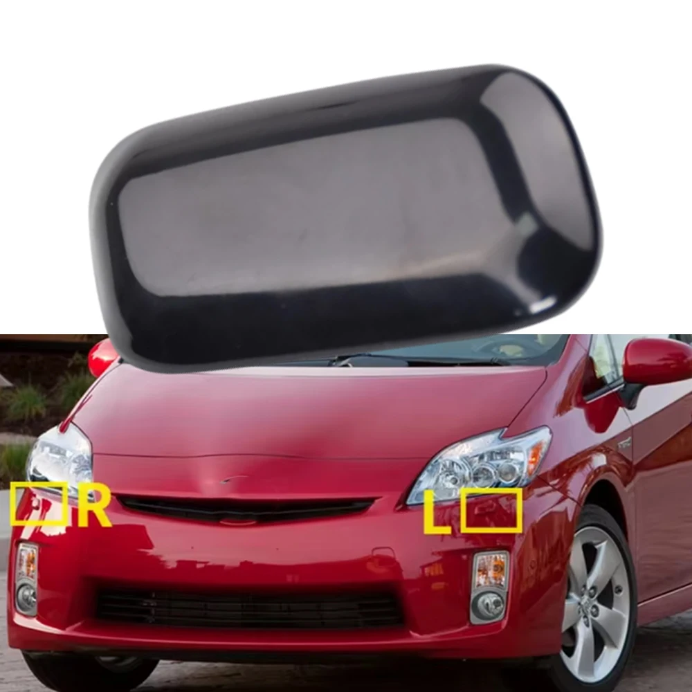 

Front Bumper Headlight Headlamp Washer Nozzle Cover Cap for Toyota Prius XW30 2009 2010 2011 Black Primer 8504547010 8504447010