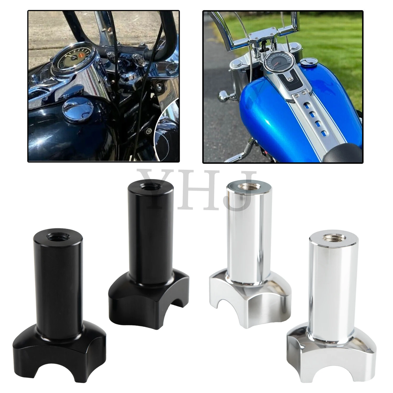 

For Harley Softail Fat Boy Sportster Dyna Street Bob Glide Road King CNC 3.5" Motorcycle Straight Handlebar Riser Chrome/Black