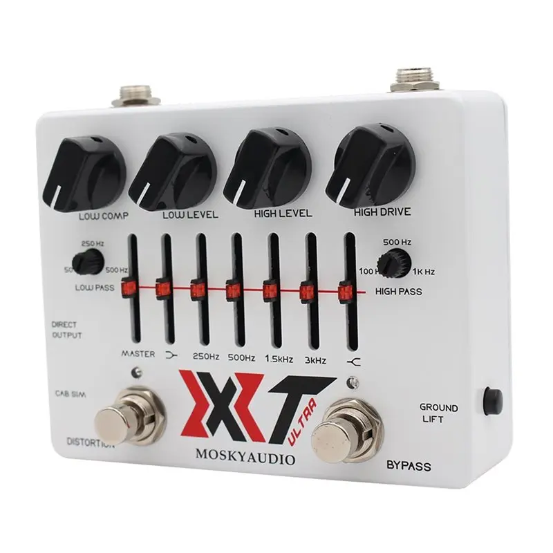 【SPECIAL】MOSKYAUDIO Bass Pedal 6-Band EQ Cabinet Sim XLR Ground Lift Compression Bass 9V DC