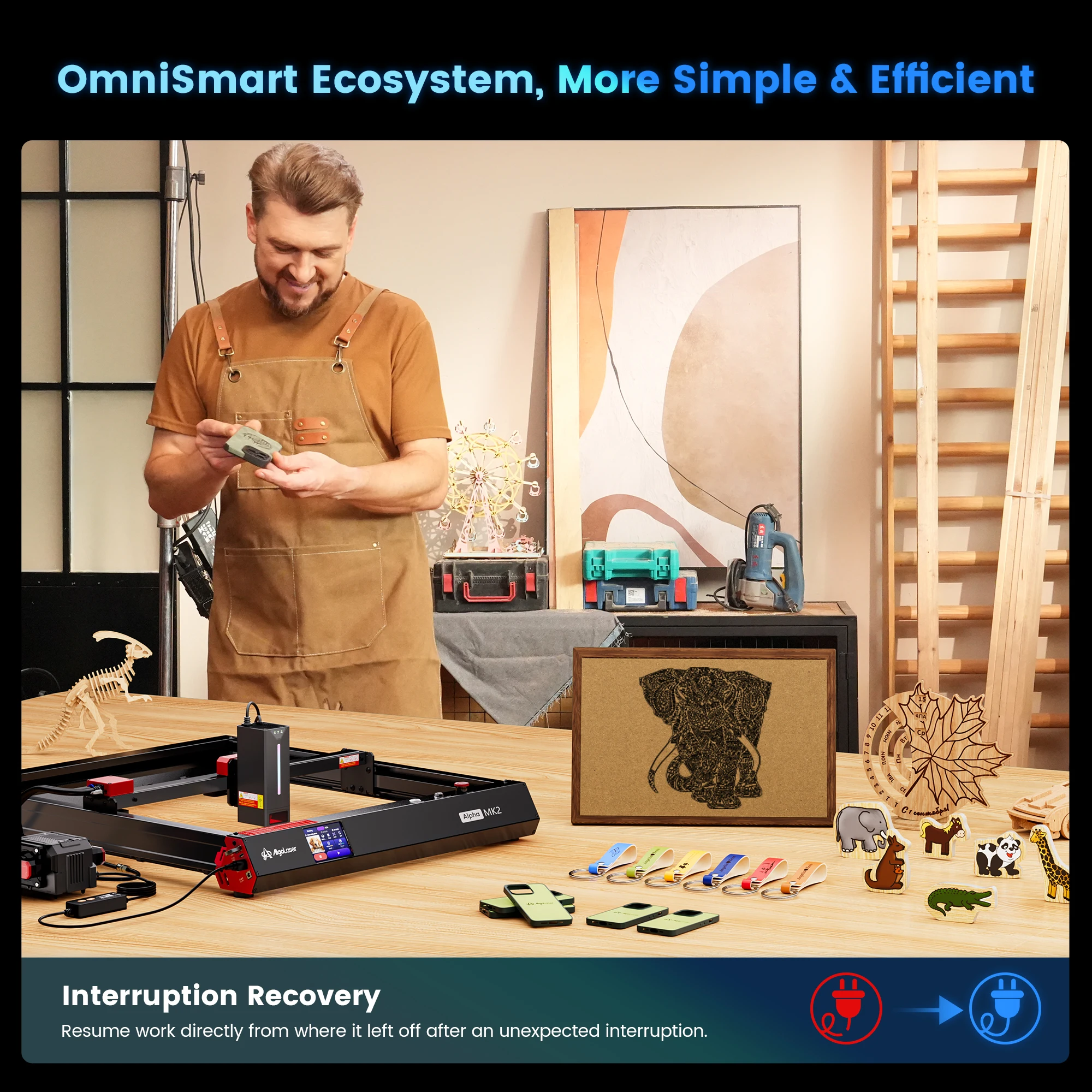 40x40 سنتيمتر/40X85 سنتيمتر 40 واط AlgoLaser ألفا MK2 بخط اليد آلة الحفر الذكية لريادة الأعمال ، DIY ، المدرسة ، هدايا عيد الميلاد