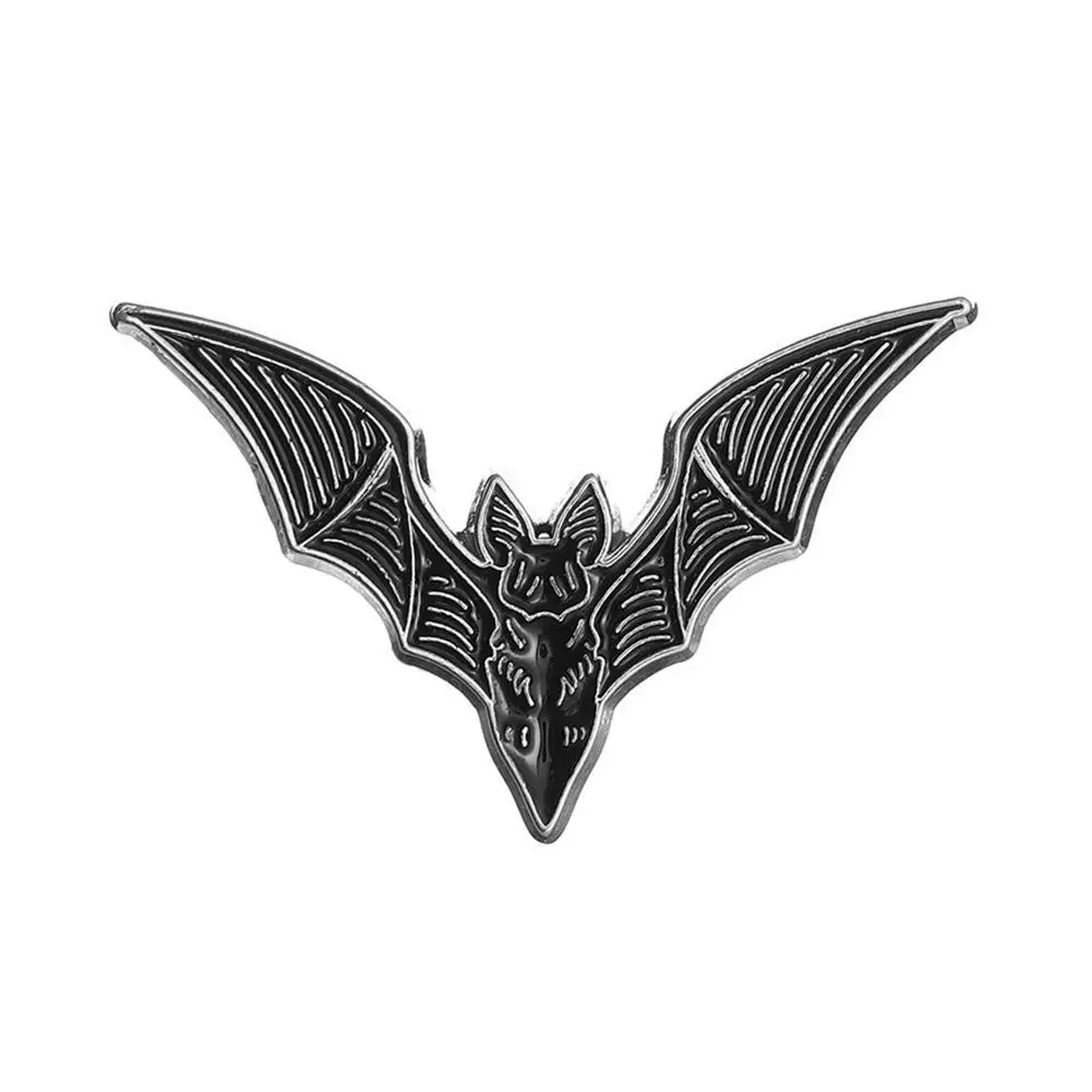 Dark Punk Style Enamel Pins Custom Vintage Gothic Bat Brooches Lapel Badges Halloween Animal Bat Brooches Spooky Jewelry Gifts